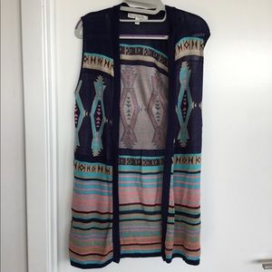 Say What? Blue /Green Open Cardigan Size XS 25